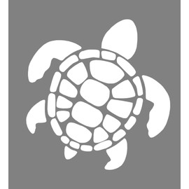 WickedGoodz Die Cut Sea Turtle Decal - Ocean Bumper Sticker - Beach Decal (White)
