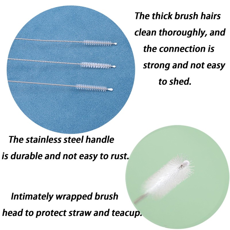6PCS Straw Cleaning Brushes,Reusable 10mm Wide for Sippy Cups, Water