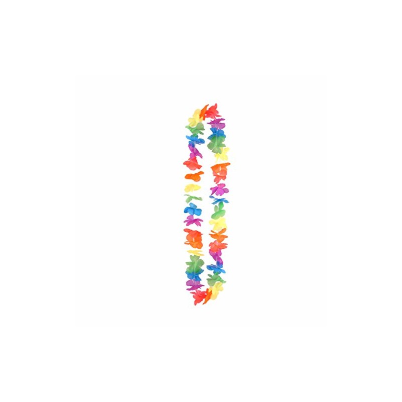 HENBRANDT Hawaiian Neon Flower Lei Garland - One Lei per