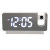 Projection Alarm Clock USB Rechargeable White Light Snooze Function Adjustable