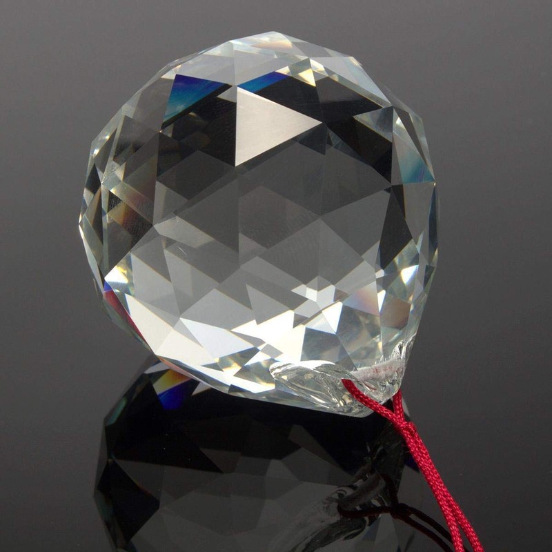 Petrichor Clear Crystal Hanging Ball Feng Shui Prism Sun Catcher
