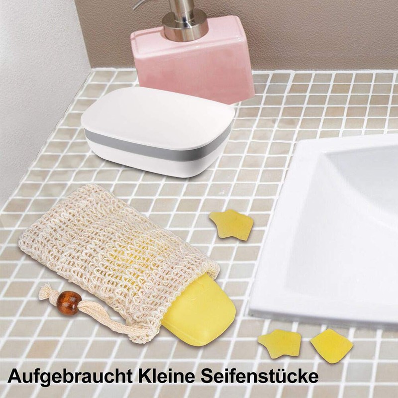 Queta Travel Soap Cases, 2-Pack Soap Dish with 2-Pack Sisal