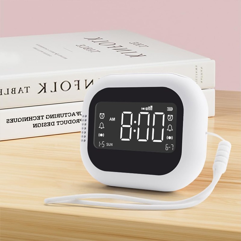 CLSSLVVBN Digital Display Vibration Bed Clock for Student Dormitory with