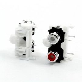 sourcing map 4 Pin 2 RCA PCB Mount Female Outlet Jack Connector Socket 2PCS