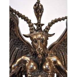 Baphomet Horned Goat God Statue - 15" - Cold Cast Bronze Resin by Maxine Miller