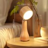 2 Pack LED Wooden Mushroom Lamp, Rechargeable Battery Operated Portable