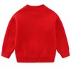 Peacolate 4-10 Years Little Big Girls' Embroidered Sweater Knit Pullover(Red-Green,9-10Years)
