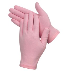 Donfri 2 Pairs of Cotton Gloves, Eczema, Work Gloves, Thin Protective Gloves, Moisturising Gloves for Dry Hands, Eczema, Beauty (Pink)