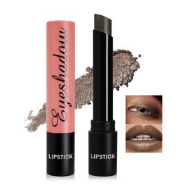 Taupe Shimmer Lipstick Eyeshadow Stick, Cream Smooth Lip Tint Gloss & Eye Shadow Crayon pencil, Long Wear Waterproof Metallic Glitter Eye and Lip Brightener pen, Highly Pigmented Sticks for Women-05