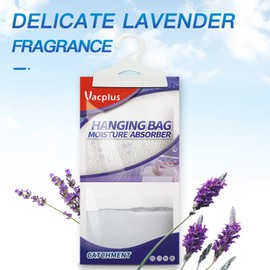 Vacplus Moisture Absorbers, Hanging Closet Dehumidifier Bags, Humidity Packs, Desiccant, Closet Dehumidifiers with Lavender Fragrance, 10 Pack, 9.8 OZ