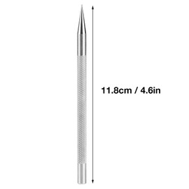 WQAPVHBG Scoring Stylus, 4.6in/11.8cm Tracing Stylus, Silver Steel Marking Pen, Round Head Leather Scriber Pen for Leather Craft Professionals and Amateurs Drawing Pattern and DIY