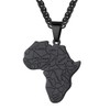 African Map Necklace Stainless Steel Chain Neckless for Men Jewelry