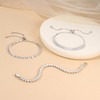 JeweBella 3 Pcs Silver Bracelet for Women Dainty Tennis Bracelets