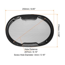 QUARKZMAN Set of 2 6 x 9 inch loudspeaker grill net, decorative oval woofer protective cover, parts, black