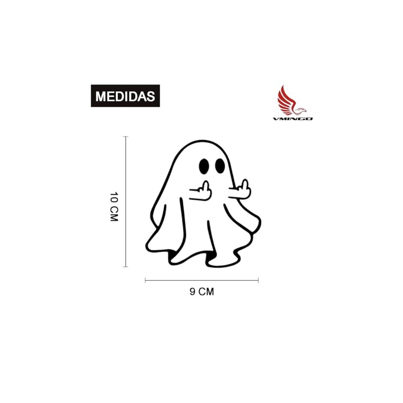 Calcomanía Fantasma Dedo Grosero Sticker Auto Suv Universal