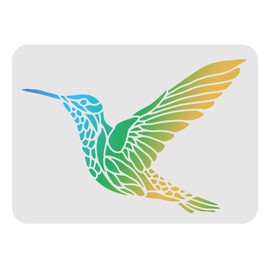 FINGERINSPIRE Hummingbird Stencil 29.7 x 21 cm Plastic Hummingbird Pattern Drawing Painting Stencils Rectangle Reusable for Painting on Wood, Floor, Wall and Tile