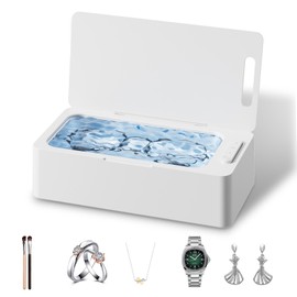 lunakind Ultrasonic Jewelry Cleaner Eyeglass Cleaner with 450ml Capacity: Pod for Sunglasses,Ring,Watch Strap,One-Touch Operation, 3 Timer Modes