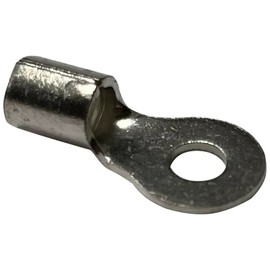 Sherco-Auto 100 Pcs Non-Insulated 8 AWG Gauge Ring Connector - #10 Stud Wire Terminal - Pure Copper & V-Grooves Serrations for Strong Crimps & Corrosion Resistance - Made in USA