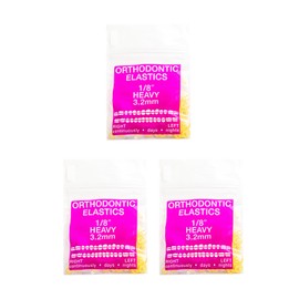 JMU Orthodontic Elastics 1/8 Heavy, 300 Pack Latex Orthodontic Rubber Bands, Intraoral Elastic Bands Dental Rubber Bands Made in USA
