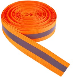 GORGECRAFT 20 m x 25 mm Reflective Tapes Orange Winter Reflective Fabric with High Visibility Reflective Safety Tape for Sew-On Webbing Decorative Strips Bracelets Running Equipment Clothing