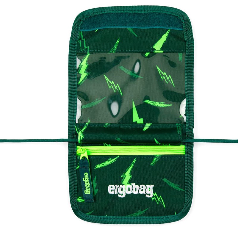 ergobag Neck pouch, change compartment, viewing window, Bärtastisch - Green,