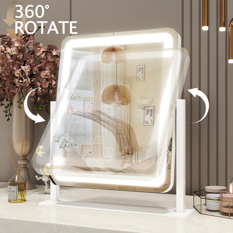 HNV Vanity Mirror with Lights – 15"x13" Large Makeup Mirror