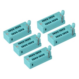 PATIKIL Universal IC-Test ZIF Socket 16 Pin 3.0mm Pitch for Microcontrollers Chip Breadboard Program ICs Pack of 5