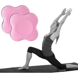 Yoga Knee Pad Cushion, 2 Pcs Comfortable Yoga Knee Support Pad Anti-slip Yoga Kneeling Pad, Yoga Mat Pilates Exercise Sports Balance Cushions for Protecting Knee, Ankle, Elbow, Wrist & Hand (Pink)