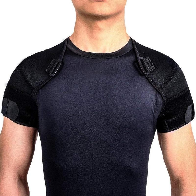 Double Shoulder Support Brace Strap Wrap Neoprene Protector,L Healthcare Tool