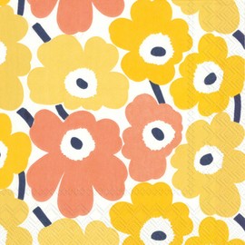 IHR Ideal Home Range Marimekko Party Napkins Disposable Napkins 3 Ply 16.5 x 16.5 cm Mini Unikot (Yellow) Pack of 20