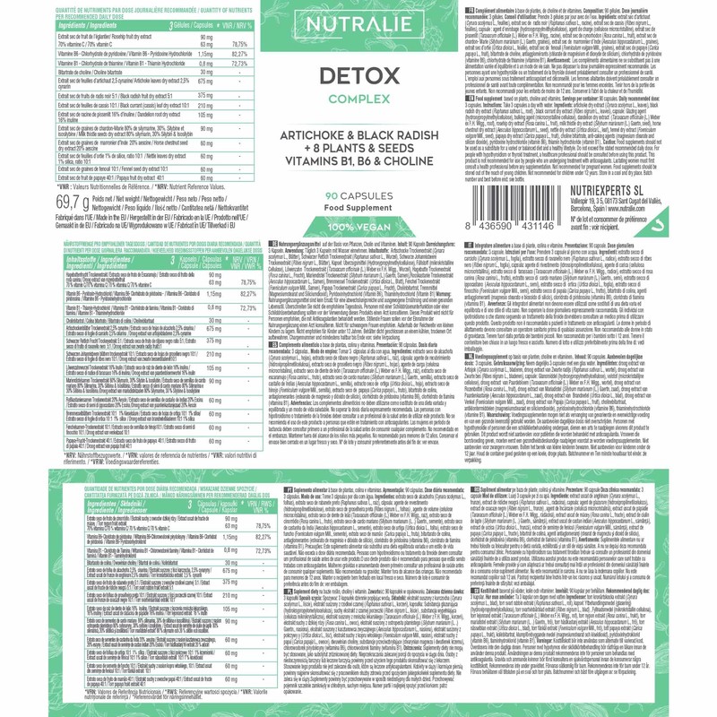 Nutralie Detox Complex, 90 Capsules, 69.7 g