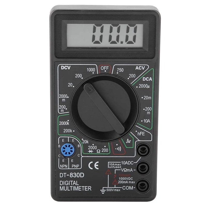 DT830D Mini Digital LCD Display Multimeter, Summer Voltmeter, Ammeter, Ohmmeter,