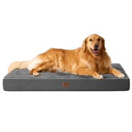 EHEYCIGA Waterproof Dog Bed Orthopedic 47"x29", Memory Foam Pet Bed for XXLarge Dog Bed, Washable Pet Mat with Removable Cover, Dark Grey