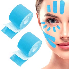 Face Lifting Tape, Anti Wrinkle Plaster, Pack of 2 Lifting Tapes Face, Anti Wrinkle Face Tape for Smooth Eyes, Multifunctional Face Tape, Wrinkle Patch for Firming and Firming the Skin (Blue)