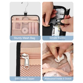 Relavel Travel Makeup Bag Hanging Toiletry Bag TSA Approved Clear Bag Toiletries Waterproof Cosmetic Bag Toiletry Bag Travel Toiletry Organizer for Bathroom Shower, Large Size