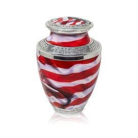 Precious Handicraft Country Flag Cremation Urn for Human Ashes for Funeral, Burial or Home. Urn for Ashes Adult Male Female Large Urns for Dad Mom and Cremation Urns for Human Ashes (US Flag)
