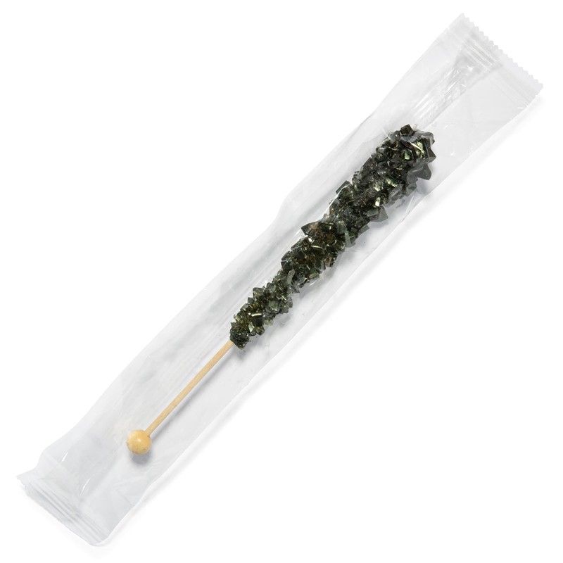 Black Rock Candy Sugar Sticks - Black Cherry Flavored -
