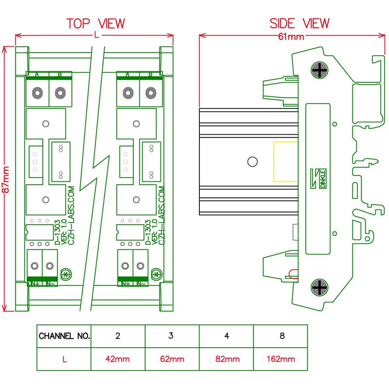 CZH-LABS DIN Rail Mount 8 Amp Solid State Relay SSR
