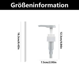 Pack of 2 Pump Dispensers, Syrup Dispenser, Dosing Pump 1 L Syrup, Pump Dispenser Syrup, Dosing Pump 5 L Canister, for 500 ml / 1000 ml Bottles (White)