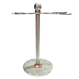 VIKINGS BLADE The Admiral Razor and Brush Stand, Extra Wide Openings, Heavy & Raw Stainless Steel