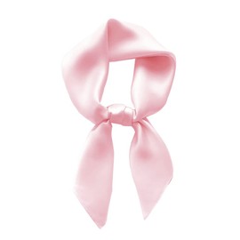 Lastclream Chiffon Square Neck Scarves for Women Handkerchief Retro Satin Ribbon Scarf for Hair Wrapping at Night 23.6" (Pink)