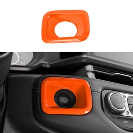CheroCar Engine Start Stop Switch Button Cover Trim Compatible with Jeep Wrangler JL Unlimited & Gladiator JT 2024 2025 Interior Accessories,Orange