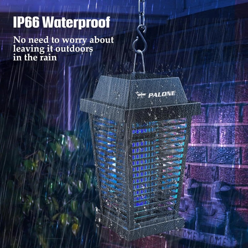 PALONE Portable 4500V Solar Bug Zapper – Rechargeable UV Light