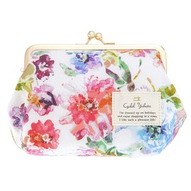 Cosmetic Pouch, Botanical Flower, Pouch Surface, Laminated Pouch, Stylish, Cute, Cosmetic Pouch, Flower Pattern, Gift, Gift, Made in Japan, Royal Piany, White