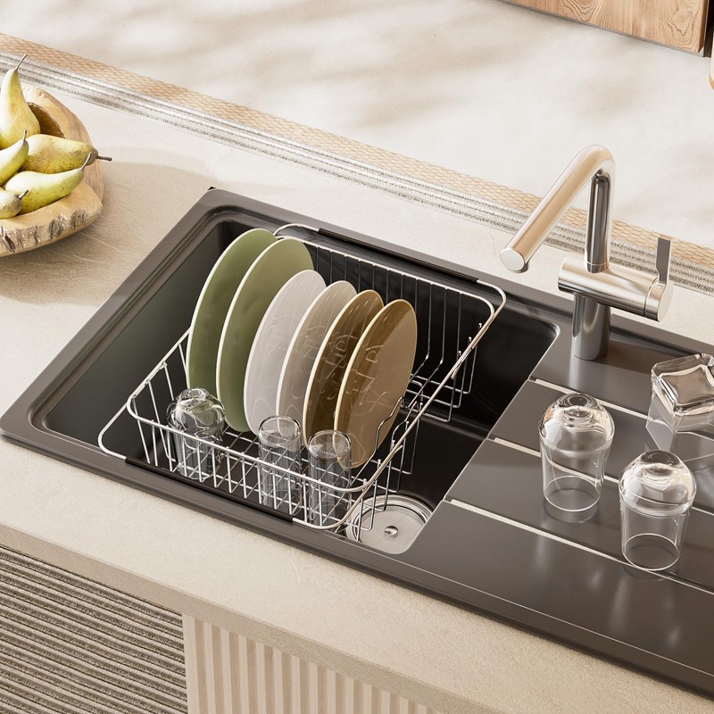 JAQ Over Sink Dish Drying Rack for Medium to Large