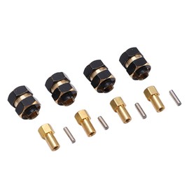 4PCS 4mm Widen Brass Wheel Hex Extended Adapter for Axial SCX24 AXI90081 1/24 RC Crawler