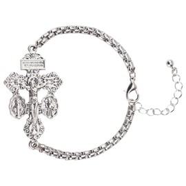 Pardon Crucifix Catholic Bracelet for Women Men,St Benedict Bracelet,Milagrosa Medal Bracelets,La Cruz Del Perdon Catolica,Crucifijo Del Perdon,Crucifijos Catolicos,Medalla De San Benito Bracelets