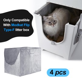 4 Pack Refill Liners Compatible with Modkat Flip Litter Box Liners Type F, Reusable litter Liners for Type F with Carrying Handles, Waterproof and Durable Cat box Liners