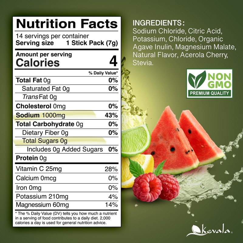 Kevala Electrolytes Powder Packets | Sugar Free Drink Mix Packets