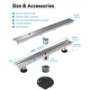 HTOH Linear Shower Drain, Shower Drain 28 Inch(Brushed Nickel), Modern